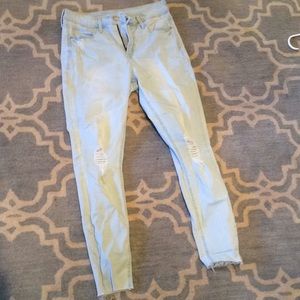 Light blue ripped skinny jeans